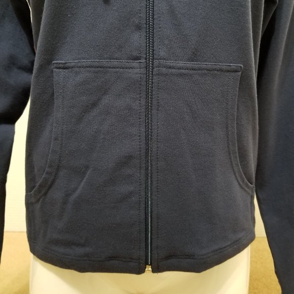 Reebok hoodie Small zip up tuxedo stripe athletic athleisure stretch lounge - Picture 6 of 14